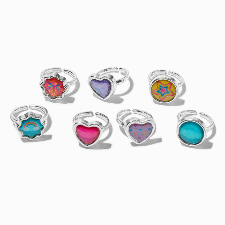 Claire&#39;s Club 7 Day Stick On Earrings &amp; Ring Set - 7 Pack,