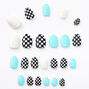 Sky Brown&trade; Checkered Stiletto Faux Nails &ndash; Mint, 24 Pack,