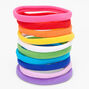 Neon Rainbow Rolled Hair Ties - 10 Pack,
