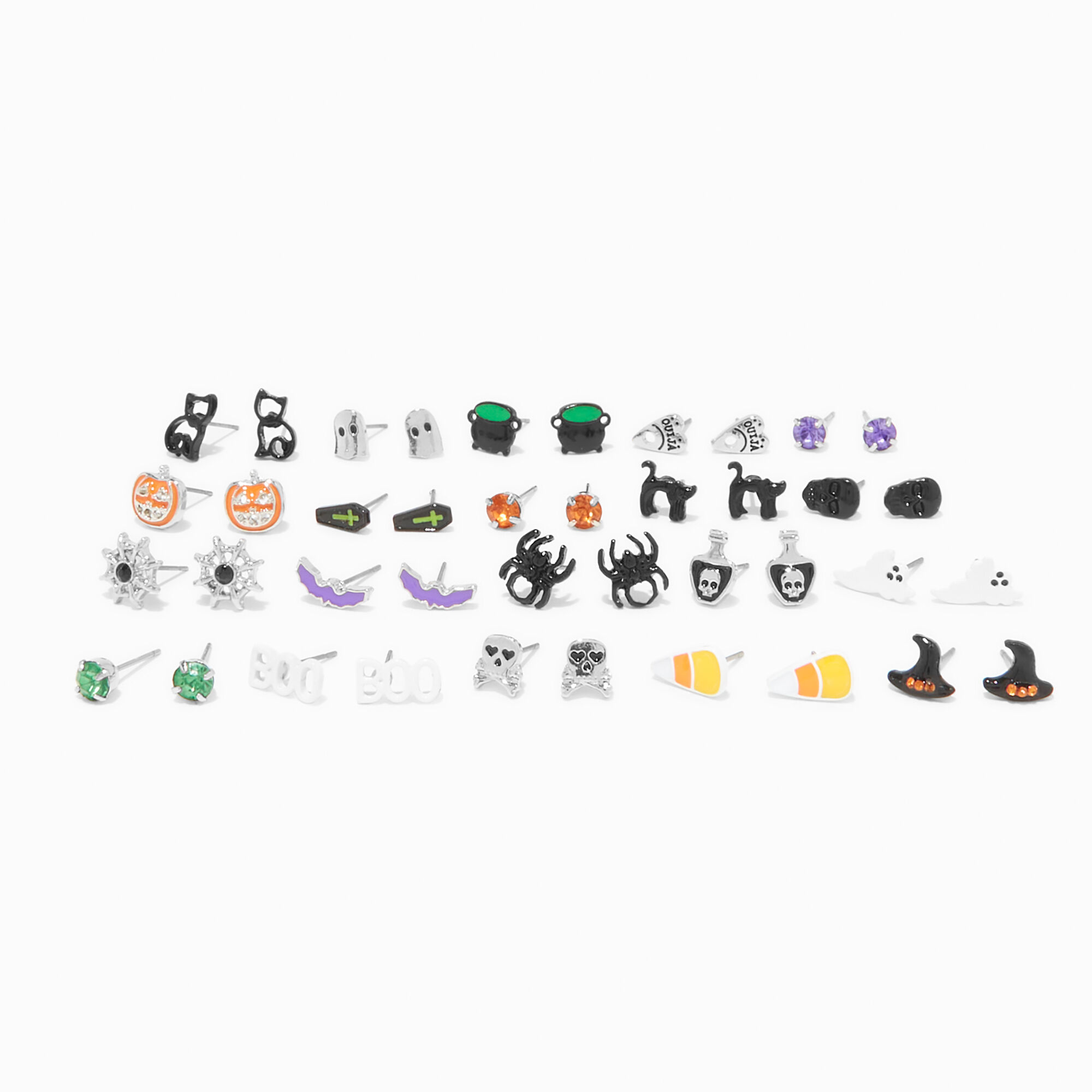 View Claires Halloween Enameled Icons Stud Earrings 20 Pack information