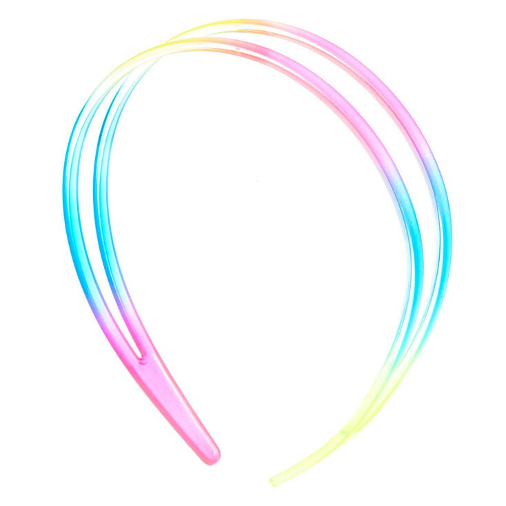 Claire's Serre-tête double rangée arc-en-ciel