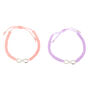  Pastel Infinity Adjustable Friendship Bracelets - 2 Pack,