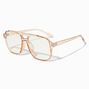 Blue Light Reducing Aviator Clear Lens Frames - Light Brown,
