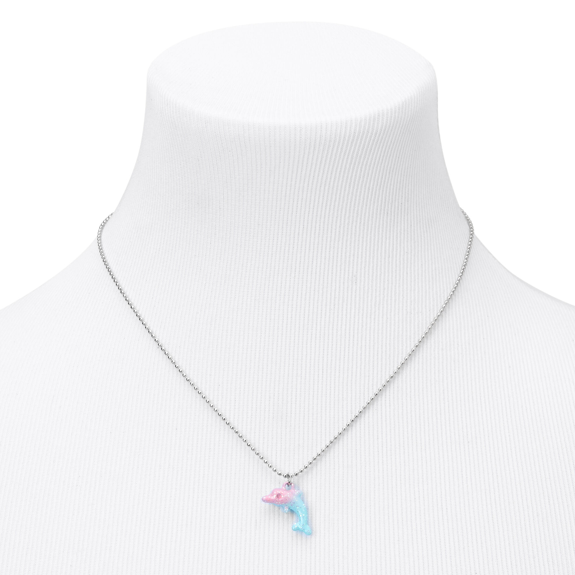 Glitter Dolphin Pendant Necklace,
