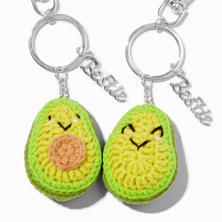 Best Friends Happy Avocado Crocheted Keychains - 2 Pack,