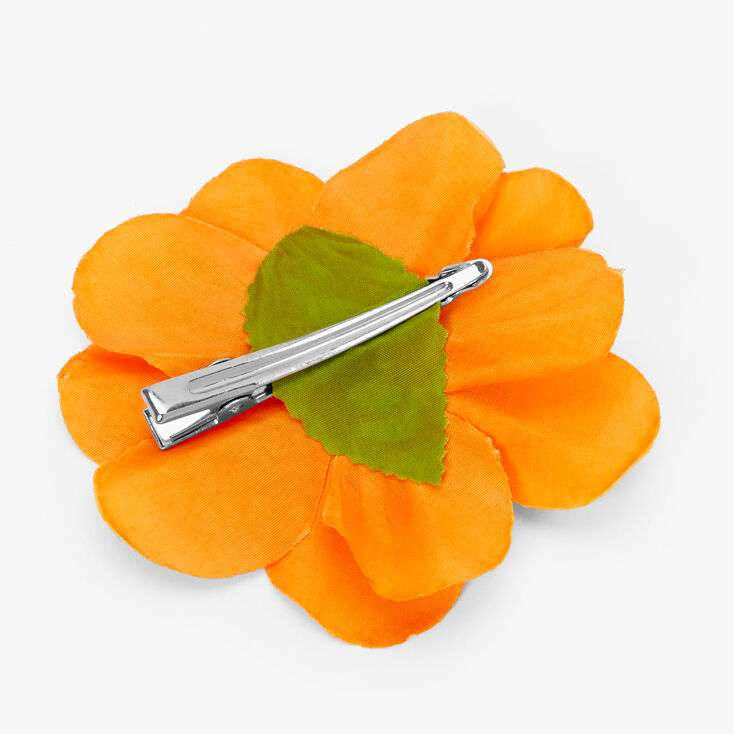 Orange Ribbon Hair Flower Clip, Orange Flower Hair Clip - Orange