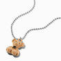 Fuzzy Brown Teddy Bear  Pendant Necklace,