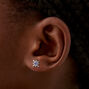Silver-tone Star Bursts Stud Earrings - 9 Pack ,