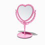 Pink Heart-Shaped Tabletop Mirror,