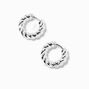 C LUXE by Claire&#39;s Sterling Silver Plated Twisted 16MM Hoop Earrings,
