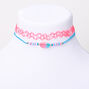 Blue, Pink, &amp; Purple Cowrie Shell Choker Necklaces - 2 Pack,