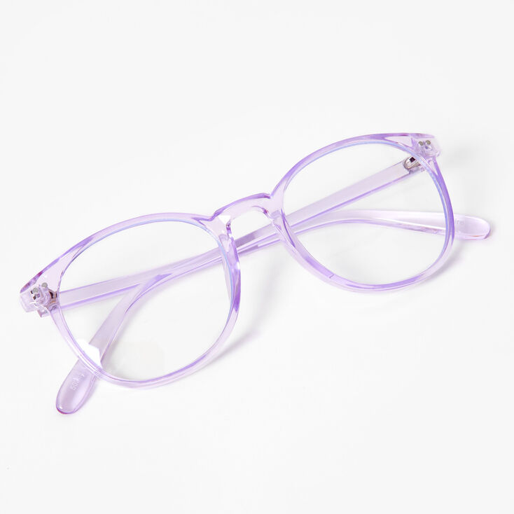 Solar Blue Light Reducing Round Clear Lens Frames - Violet,