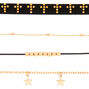 Gold Spiritual Choker Necklaces - Black, 4 Pack,