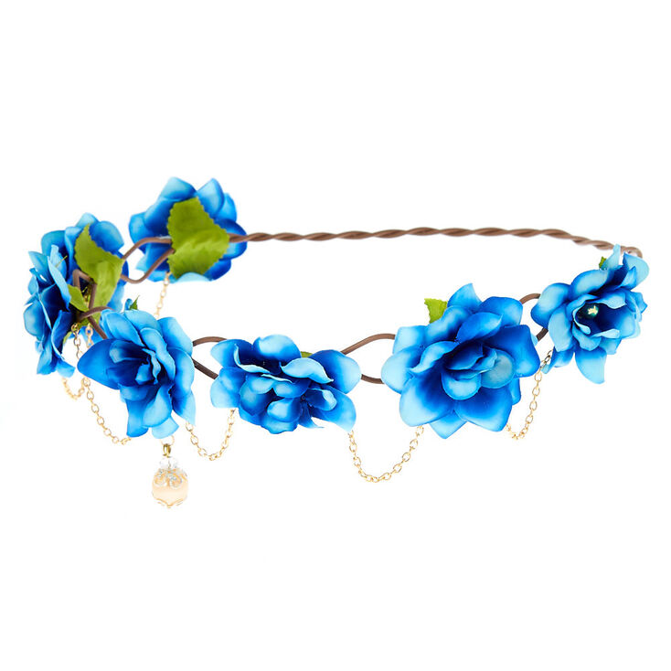 Gold Chain Ombre Flower Crown - Blue,