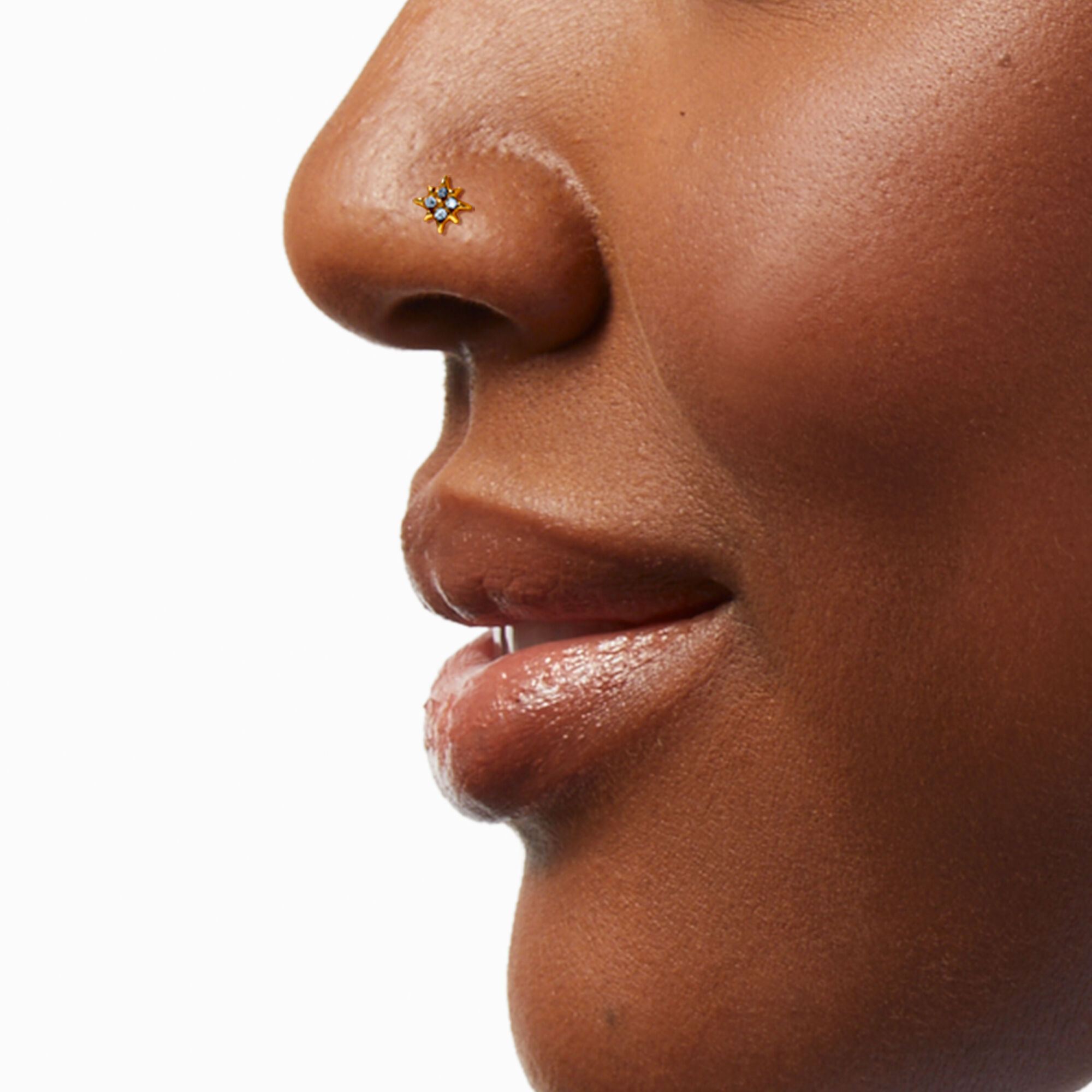 Studded nose ring outlet hoop
