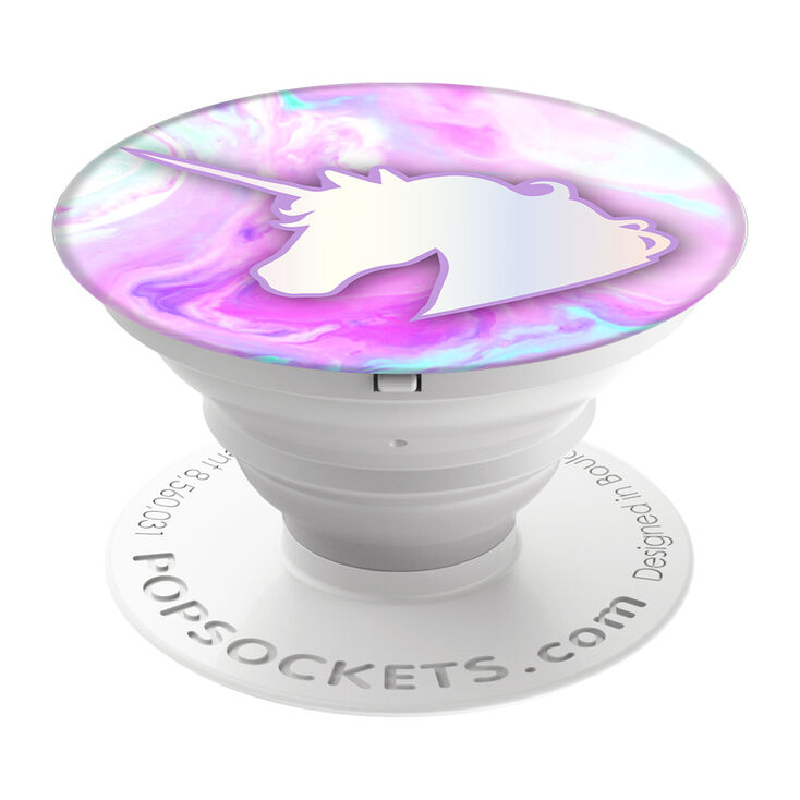 PopSocket PopGrip interchangeable licorne effet marbr&eacute;,