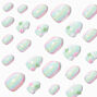 3D Daisy Charm Iridescent Stiletto Press On Faux Nail Set - 24 Pack,