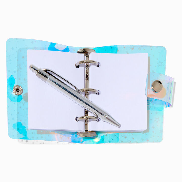Silver Stars Clear Mini Journal Notebook,