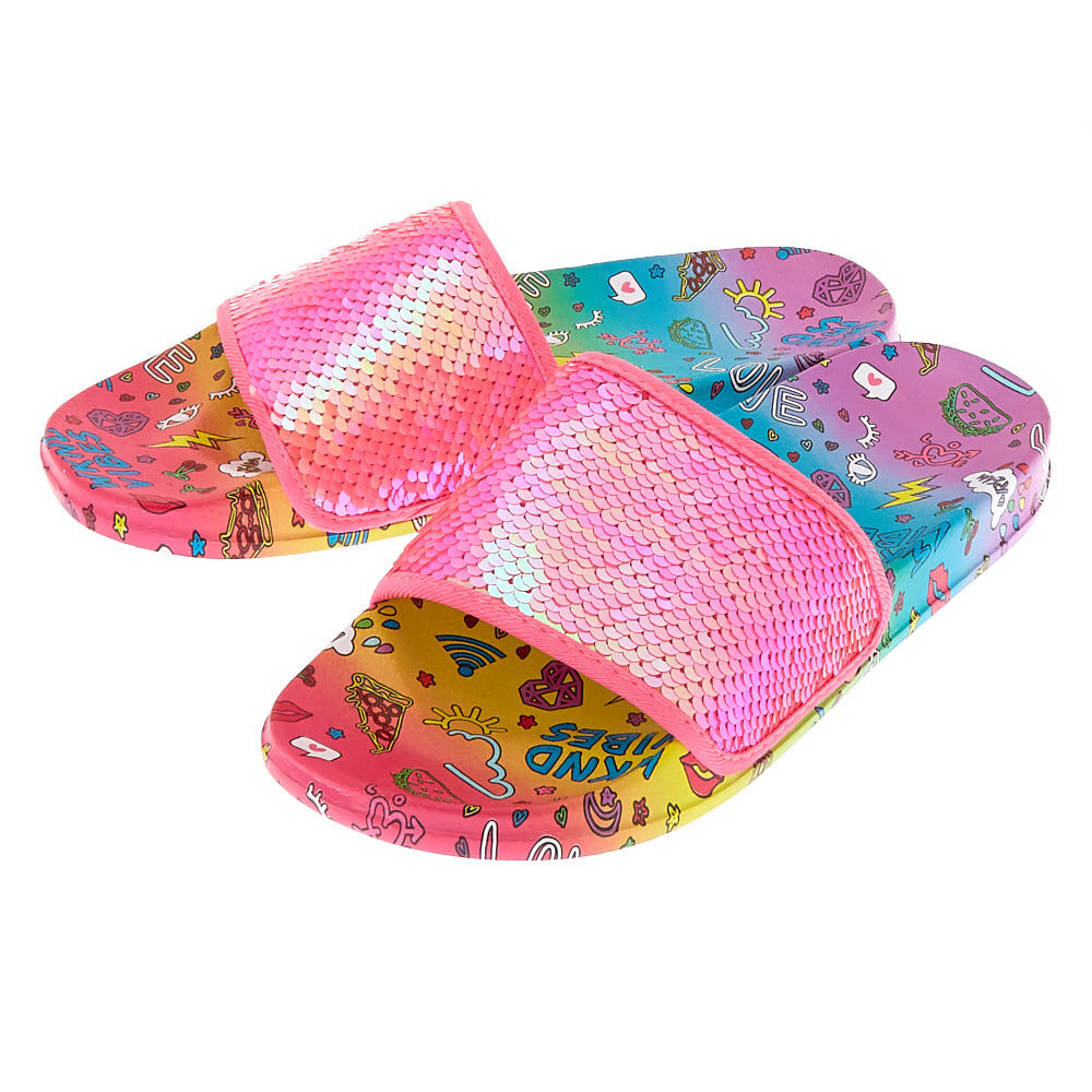 pink sequin sandals