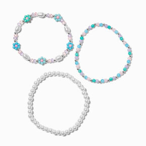 Claire&#39;s Club Mermaid Floral Beaded Anklets - 3 Pack,