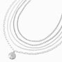 Silver Rhinestone Medallion Necklaces &#40;5 Pack&#41;,