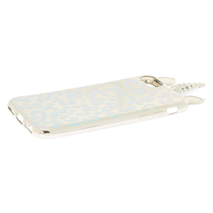 Coque de portable licorne &agrave; motif l&eacute;opard holographique - Compatible avec iPhone 6/7/8,