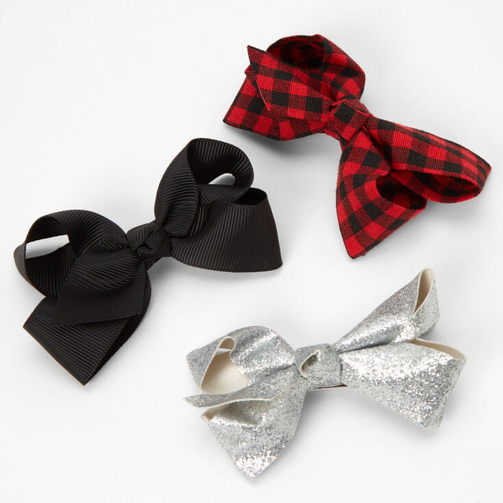 Claire&#39;s Club Holiday Loopy Hair Bow Clips - 3 Pack,