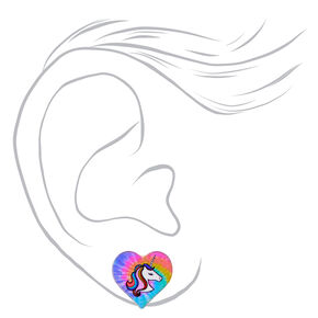 Miss Glitter the Unicorn Heart Clip On Earrings,