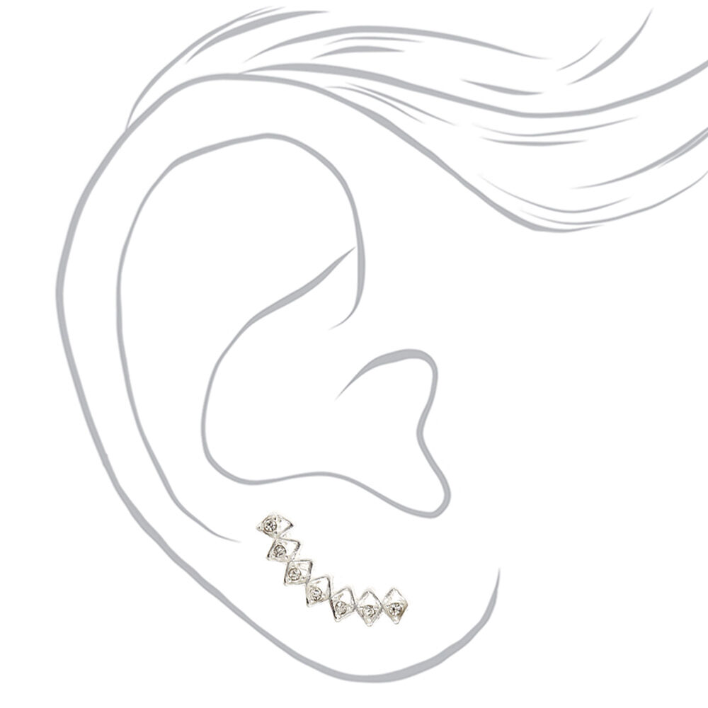 Bijoux d'oreille géométrique couleur argenté,