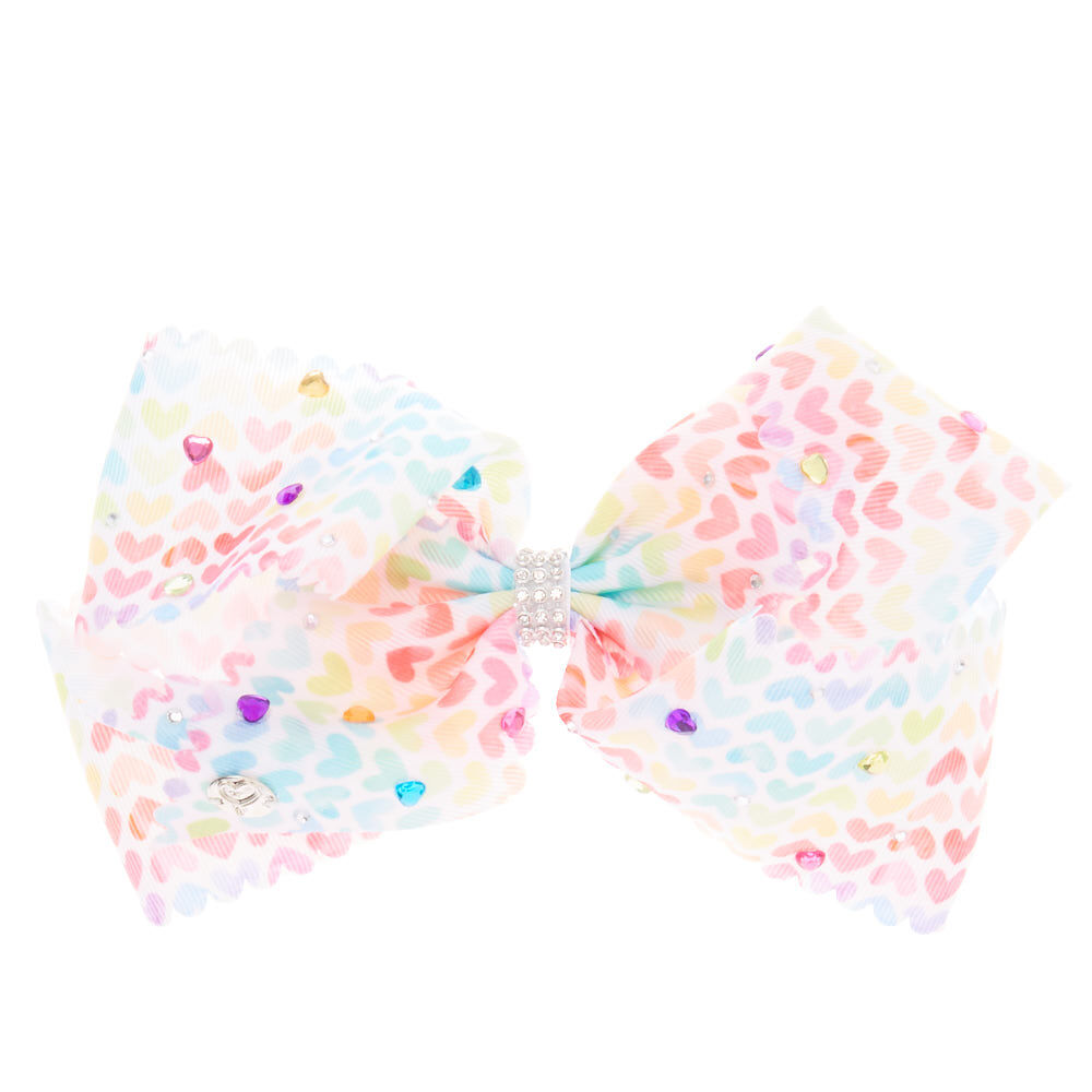 Nœud pour cheveux cœurs arc-en-ciel signé JoJo Siwa™,