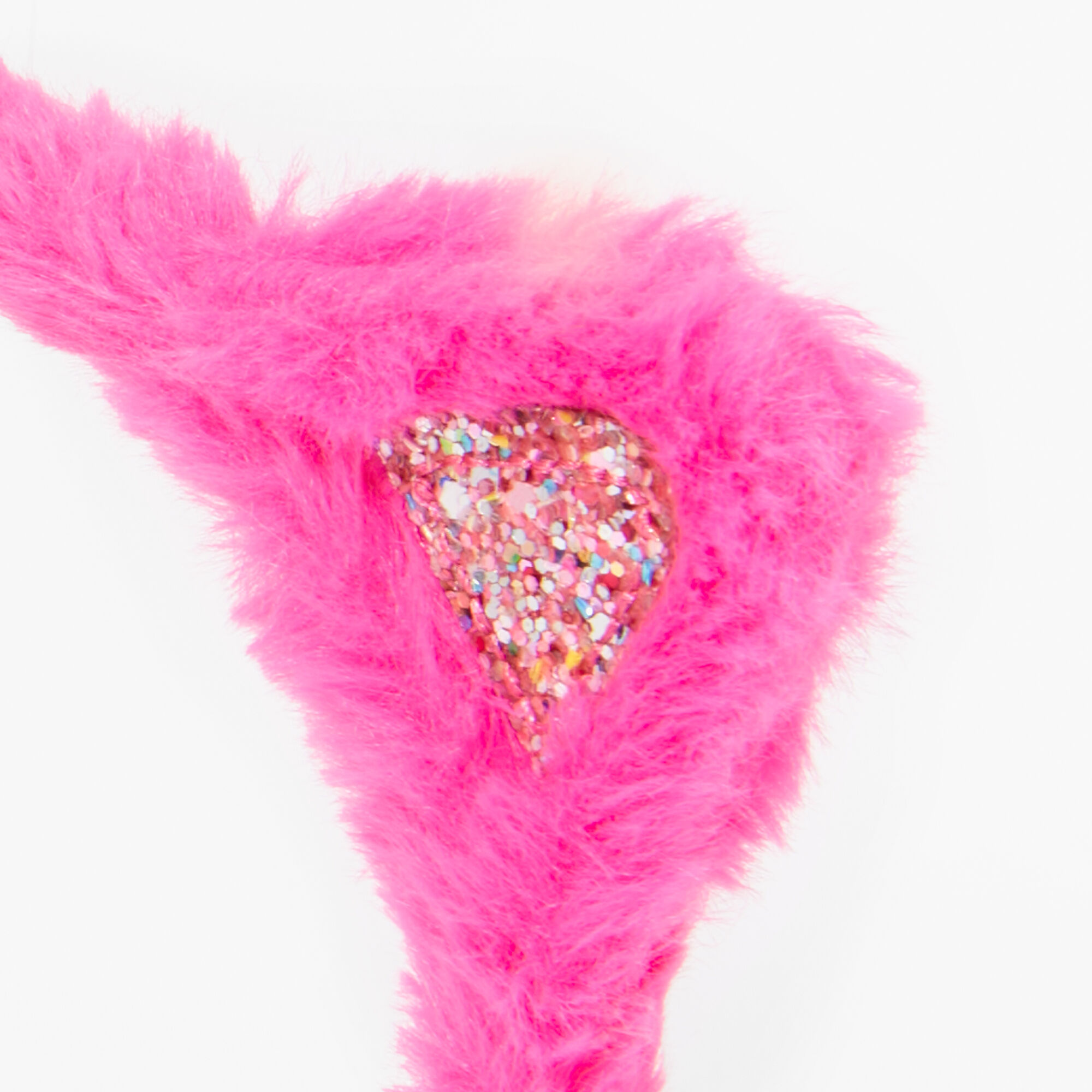 Claire's Club Plush Pink Glitter Cat Ears Headband,