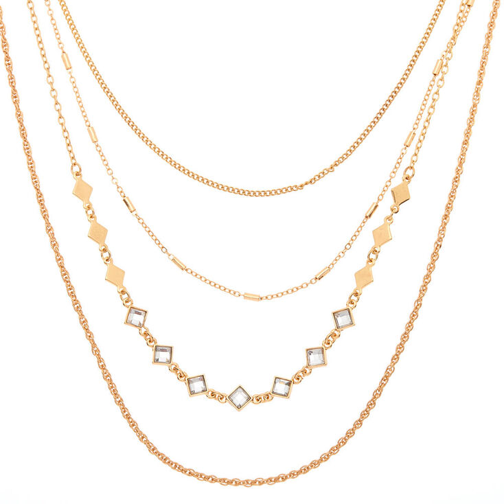 Claire's Collier multi-rangs à losange couleur doré