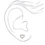 Silver-tone Cubic Zirconia Heart Stud Earrings,