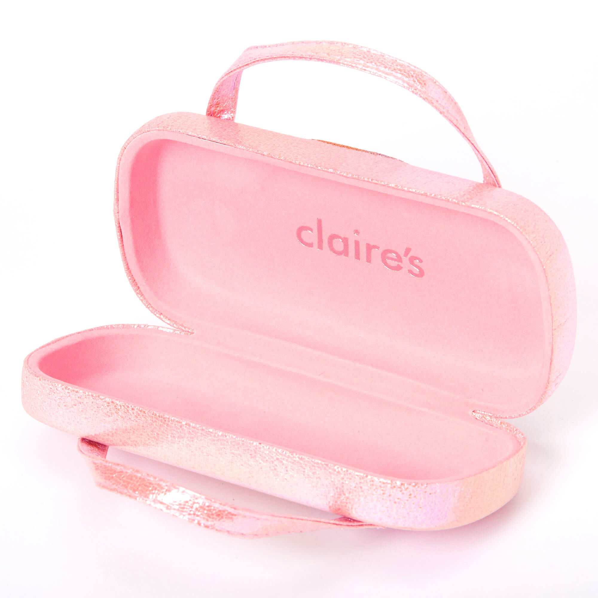 Claire s Club Holographic Unicorn Sunglasses Case Pink