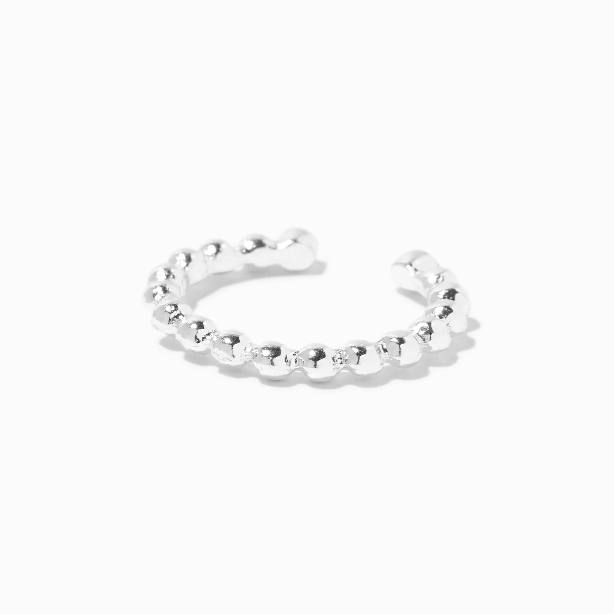 Silver-tone Bubble Open Front Crystal Toe Ring,
