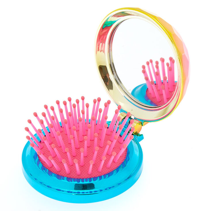 Rainbow Disco Ball Pop Up Hair Brush,