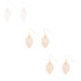 Lot de 3 pendantes de 2,5&nbsp;cm en m&eacute;taux mixtes avec feuille &agrave; motif en filigrane,