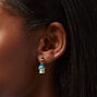 Blue Mushroom Clip-On Drop Earrings,