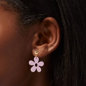 Pink Daisy 1&quot; Drop Earrings,