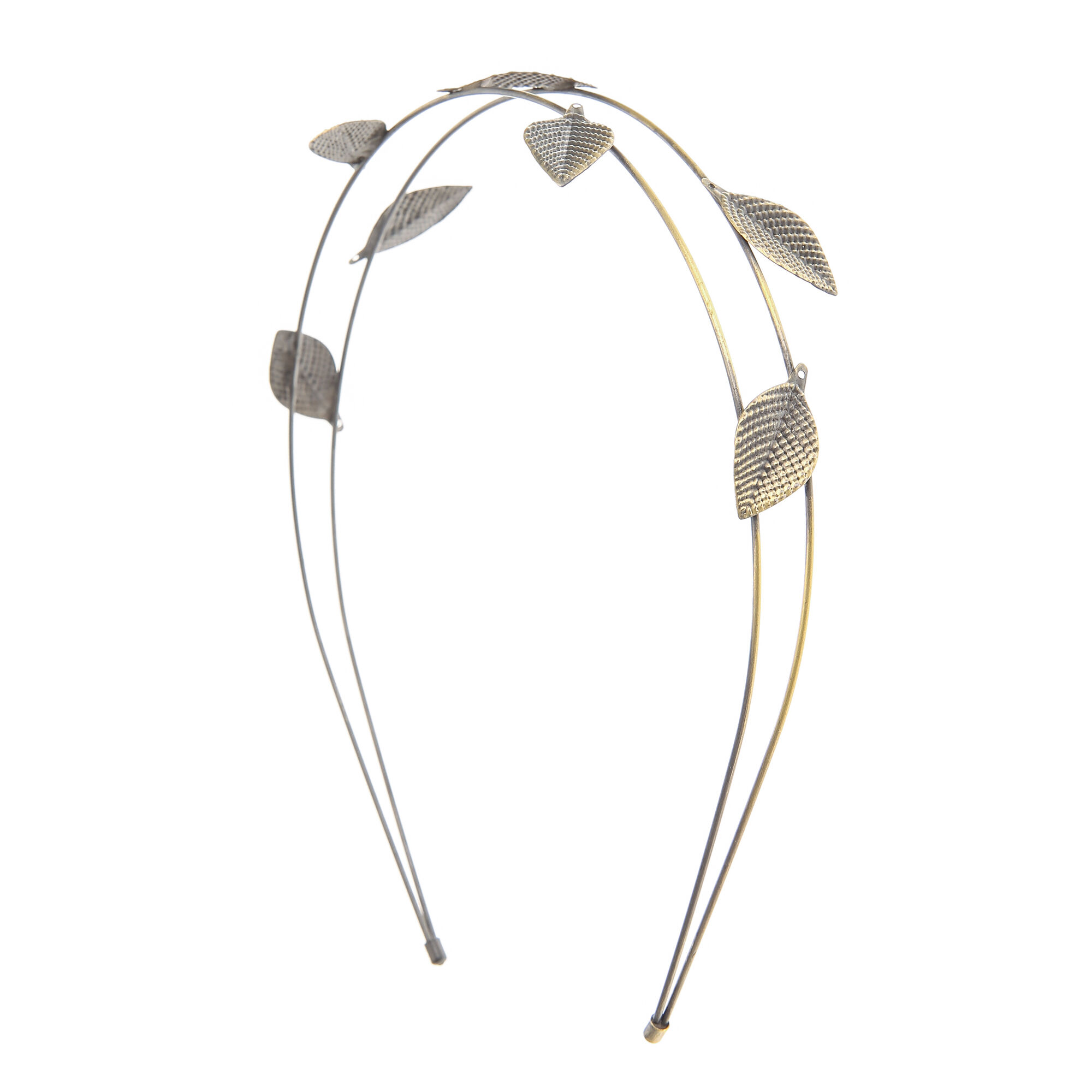 View Claires Metal Leaf Two Row Headband information