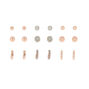 Rose Gold Earrings Set - 9 Pack,