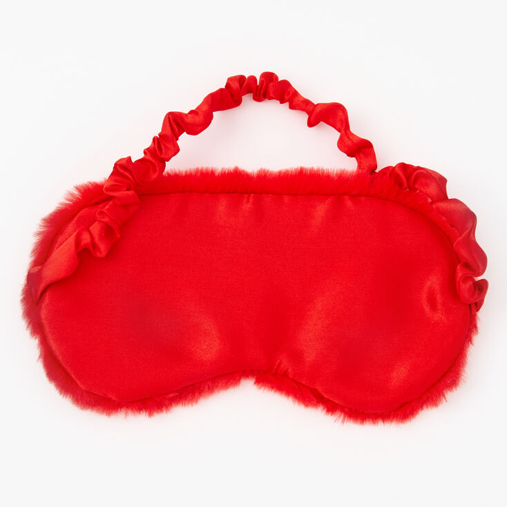 Eyelashes Furry Sleeping Mask - Red,