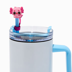 Pink Axolotl &amp; Strawberry Milk Straw Covers - 2 Pack,
