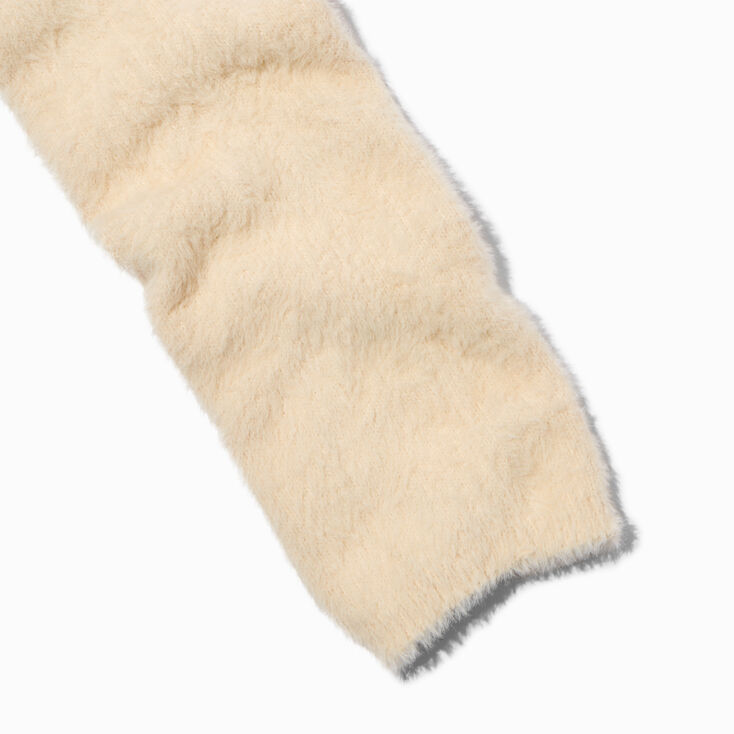 Ivory Mohair Knit Leg Warmers,