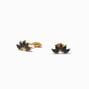 C LUXE by Claire&#39;s Gold-tone Titanium Cubic Zirconia Jet Black Leaf Flat Back Stud Earrings,
