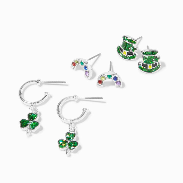 St. Patrick&#39;s Day Shamrocks &amp; Rainbows Earring Set - 3 Pack,