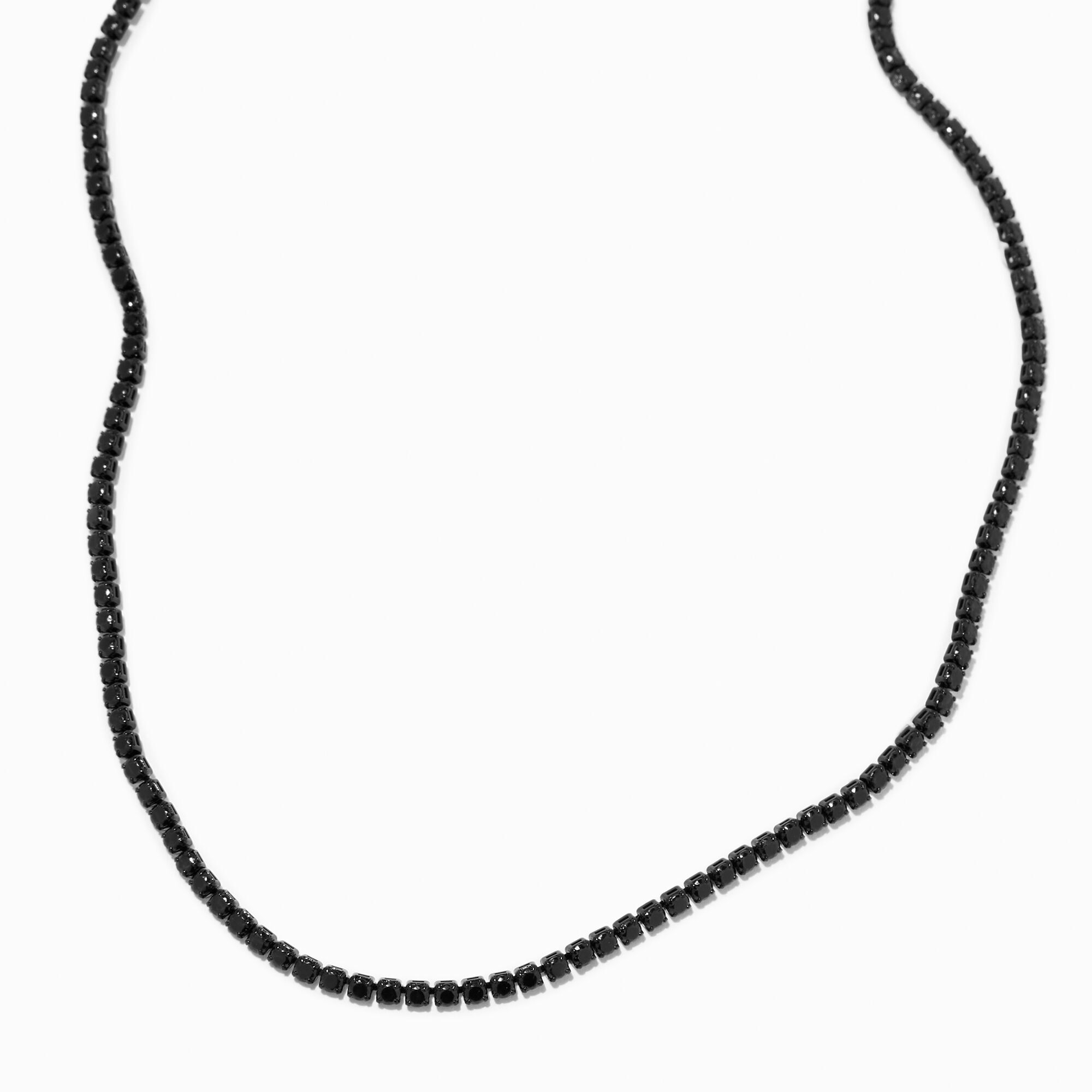 View Claires Cubic Zirconia Chain Necklace Black information