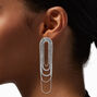 Silver Crystal Race Track 4&quot; Drop Earrings,