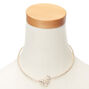 Gold Iridescent Leaf Choker Necklace,