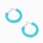 Turquoise Bead 30MM Hoop Earrings,